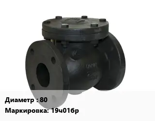 Клапан чугунный 80 19ч01бр Ру16 обратный, поворотный